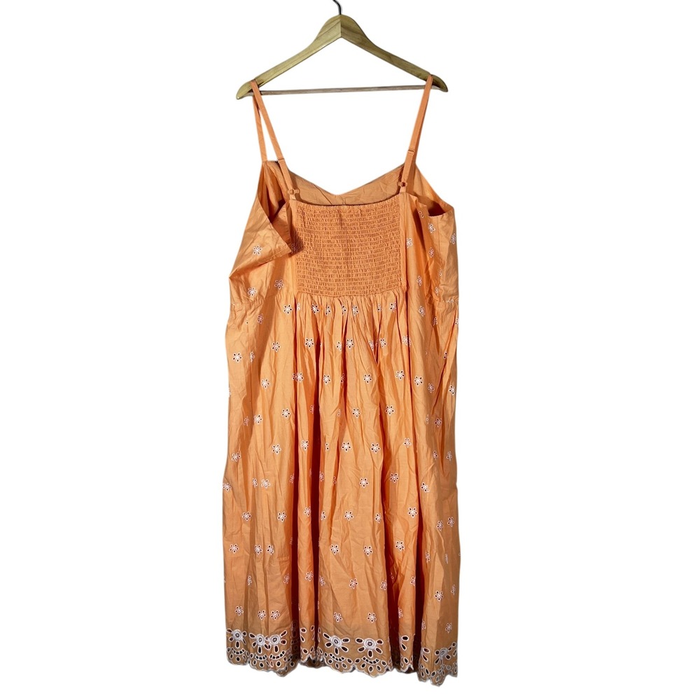 NWT Old Navy Fit & Flare Floral Embroidered Eyelet Cami Dress Orange Summer 3X - Picture 4 of 6